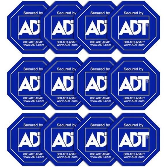ADT Stickers 12 Pack Security Camera HD Printed Waterproof Window Yard Sign NEW - Picture 1 of 7